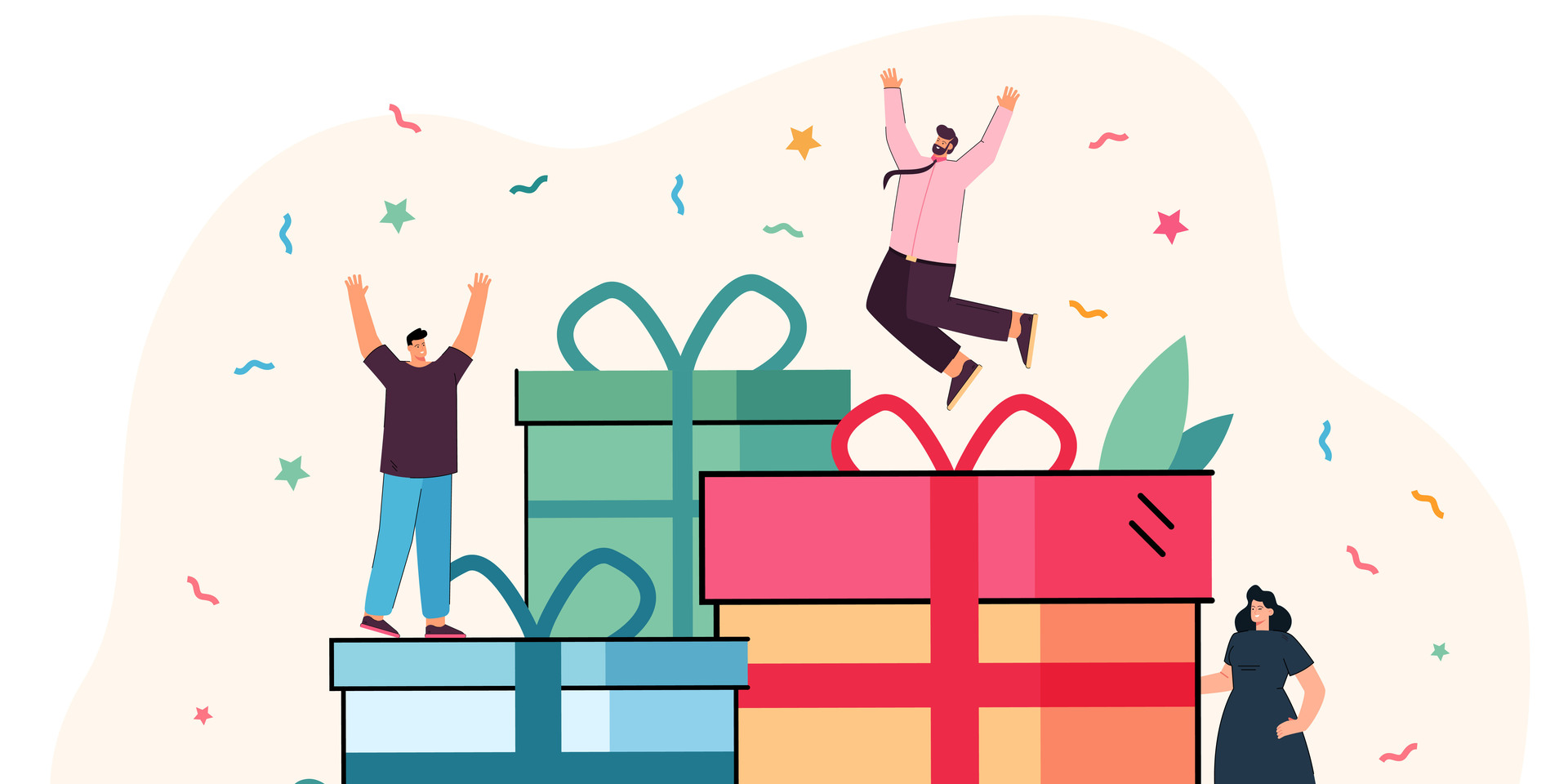 happy tiny customers with reward